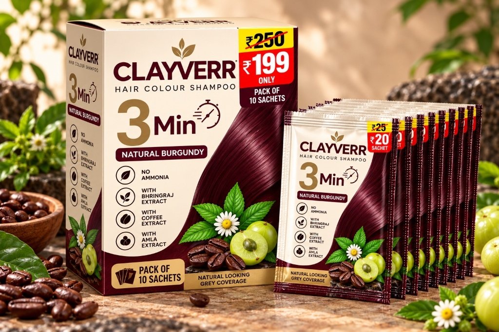 Clayverr Hair Colour Shampoo — Natural Burgundy